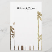 Glamoureus Gold Tropical Palm Trees op wit Briefpapier (Voorkant)