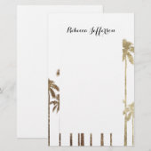 Glamoureus Gold Tropical Palm Trees op wit Briefpapier (Voorkant / Achterkant)