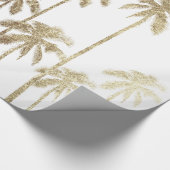 Glamoureus Gold Tropical Palm Trees op wit Cadeaupapier (Hoek)