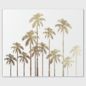 Glamoureus Gold Tropical Palm Trees op wit Cadeaupapier (Vlak)
