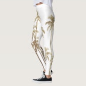 Glamoureus Gold Tropical Palm Trees op wit Leggings (Links)