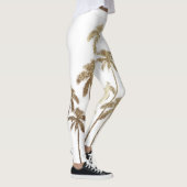 Glamoureus Gold Tropical Palm Trees op wit Leggings (Rechts)