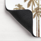 Glamoureus Gold Tropical Palm Trees op wit Muismat (Hoek)