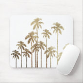 Glamoureus Gold Tropical Palm Trees op wit Muismat (Met muis)