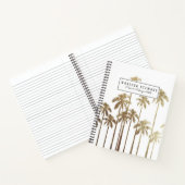 Glamoureus Gold Tropical Palm Trees op wit Notitieboek (Binnen)