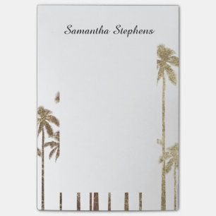 Glamoureus Gold Tropical Palm Trees op wit Post-it® Notes