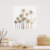 Glamoureus Gold Tropical Palm Trees op wit Poster (Keuken)