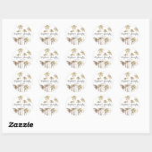 Glamoureus Gold Tropical Palm Trees op wit Ronde Sticker (Vel)