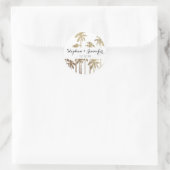 Glamoureus Gold Tropical Palm Trees op wit Ronde Sticker (Tas)