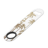 Glamoureus Gold Tropical Palm Trees op wit Speed Flessenopener (Achterkant Gekanteld)