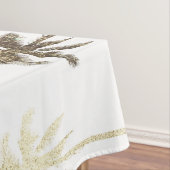 Glamoureus Gold Tropical Palm Trees op wit Tafelkleed (Voorbeeld)