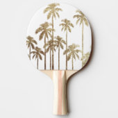 Glamoureus Gold Tropical Palm Trees op wit Tafeltennisbatje (Achterkant)