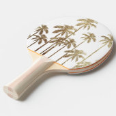 Glamoureus Gold Tropical Palm Trees op wit Tafeltennisbatje (Voorkant Gekanteld)