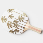 Glamoureus Gold Tropical Palm Trees op wit Tafeltennisbatje (Zijkant)