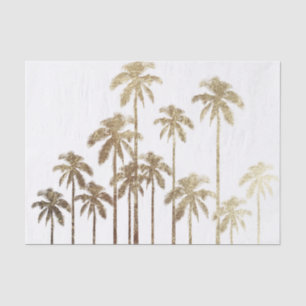 Glamoureus Gold Tropical Palm Trees op wit Tissuepapier