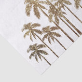 Glamoureus Gold Tropical Palm Trees op wit Tissuepapier (Detail)