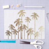Glamoureus Gold Tropical Palm Trees op wit Tissuepapier (Craft)