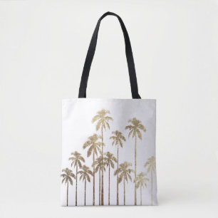 Glamoureus Gold Tropical Palm Trees op wit Tote Bag