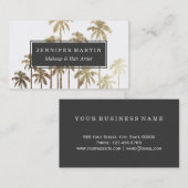 Glamoureus Gold Tropical Palm Trees op wit Visitekaartje (Voorkant / Achterkant)