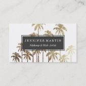 Glamoureus Gold Tropical Palm Trees op wit Visitekaartje (Voorkant)