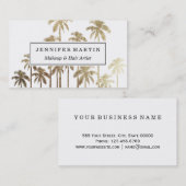 Glamoureus Gold Tropical Palm Trees op wit Visitekaartje (Voorkant / Achterkant)