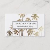 Glamoureus Gold Tropical Palm Trees op wit Visitekaartje (Voorkant)