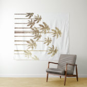 Glamoureus Gold Tropical Palm Trees op wit Wandkleed (In Situ (horizontaal))