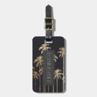 Glamoureus Gold Tropical Palm Trein op zwart