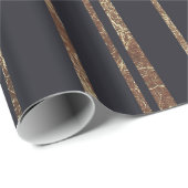 Glamoureus Gold Tropical Palm Trein op zwart Cadeaupapier (Rol Hoek)