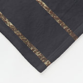 Glamoureus Gold Tropical Palm Trein op zwart Fleece Deken (Hoek)