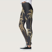 Glamoureus Gold Tropical Palm Trein op zwart Leggings (Links)