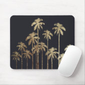 Glamoureus Gold Tropical Palm Trein op zwart Muismat (Met muis)