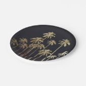 Glamoureus Gold Tropical Palm Trein op zwart Papieren Bordje (Gekanteld)