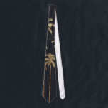 Glamoureus Gold Tropical Palm Trein op zwart Stropdas<br><div class="desc">Deze glamoureuze en moderne faux-bedrukte goudpalmbomen zijn perfect voor de trendy en stijlvolle persoon. De hedendaagse en tropische gedrukte tekst is geweldig voor vele geschenken en gelegenheden. Geniet van dit slappe en exotische ontwerp voor je volgende aankoop!</div>