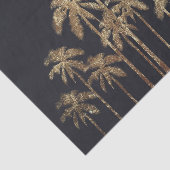 Glamoureus Gold Tropical Palm Trein op zwart Tissuepapier (Detail)