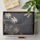 Glamoureus Gold Tropical Palm Trein op zwart Tissuepapier (Geschenk)