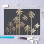 Glamoureus Gold Tropical Palm Trein op zwart Tissuepapier (Craft)