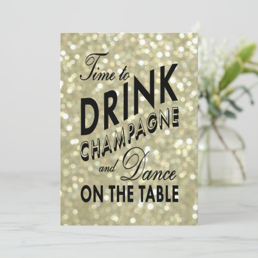 Glamoureus Gold Verloving Kaart (Staand voorkant)