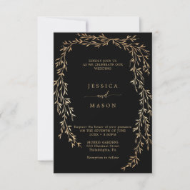 Glamoureus Gold Wedding Invitations Kaart