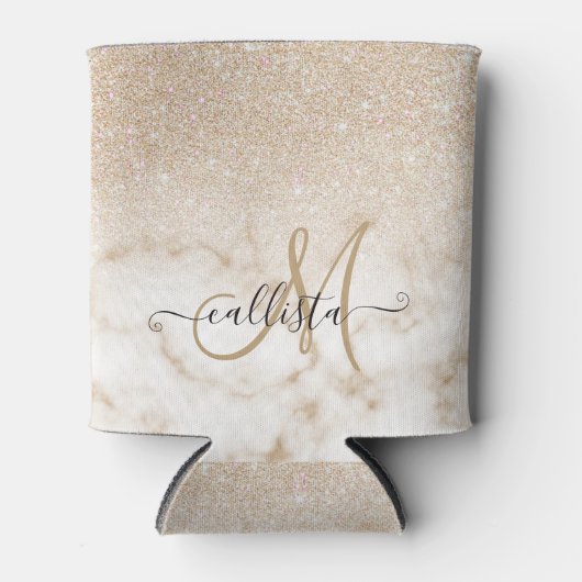 Glamoureus Gold White Glitter Marmer Gradient Ombr Blikjeskoeler (Voorkant)