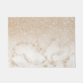 Glamoureus Gold White Glitter Marmer Gradient Ombr Deurmat (Voorkant)