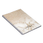 Glamoureus Gold White Glitter Marmer Gradient Ombr Notitieboek (Rechterzijde)