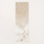 Glamoureus Gold White Glitter Marmer Gradient Ombr Yogamat (Achterkant)