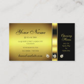 Glamoureus Golden en Black met Shimmery Diamonds Visitekaartje (Achterkant)