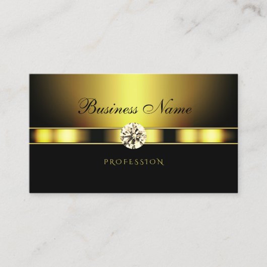 Glamoureus Golden en Black met Shimmery Diamonds Visitekaartje (Voorkant)