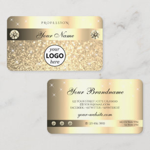 Glamoureus Golden Glitter Sparking Stars met Logo Visitekaartje