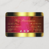 Glamoureus Golden met rode marmer en Faux Diamonds Visitekaartje (Achterkant)