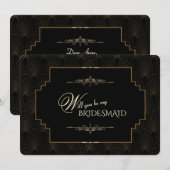 Glamoureus Goud Art Deco jaren 1920 Wees mijn brui Kaart (Voorkant / Achterkant)