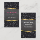 GLAMOUREUS goud krijtbord paneel glitter cool zwar Visitekaartje (Voorkant / Achterkant)
