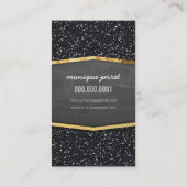GLAMOUREUS goud krijtbord paneel glitter cool zwar Visitekaartje (Achterkant)